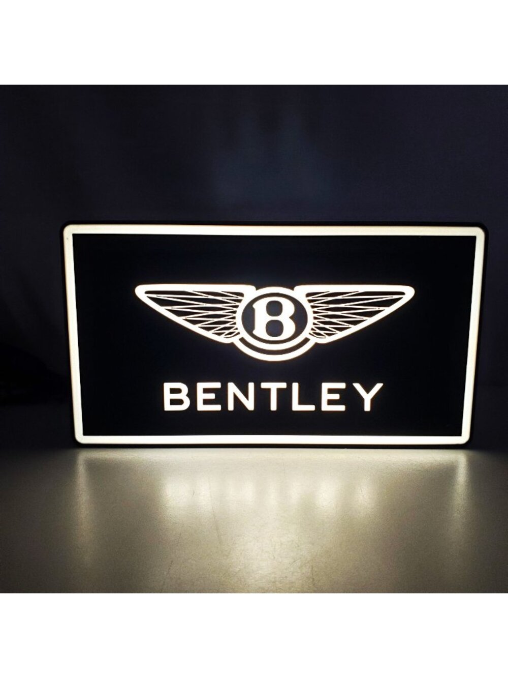 Bentley Motors LED Light Box Sign - 10" x 6" Luxury Garage Decor - USB Powered w